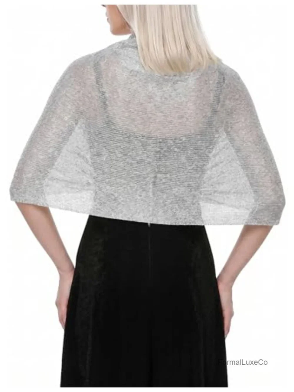 Metallic Fringe Shawl Wrap for Evening Dressy Wear
